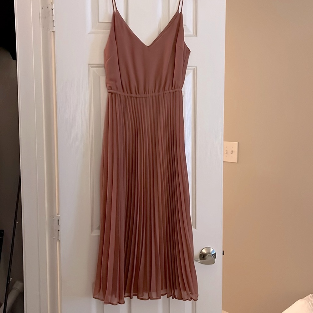 ASOS pink pleated dress